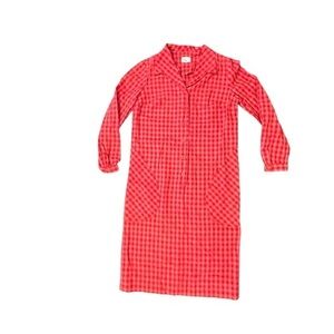 Vintage 50s Lorch Of Dallas Checkered  Shirt Dress Buttons‎ Long Sleeve Med/LRG